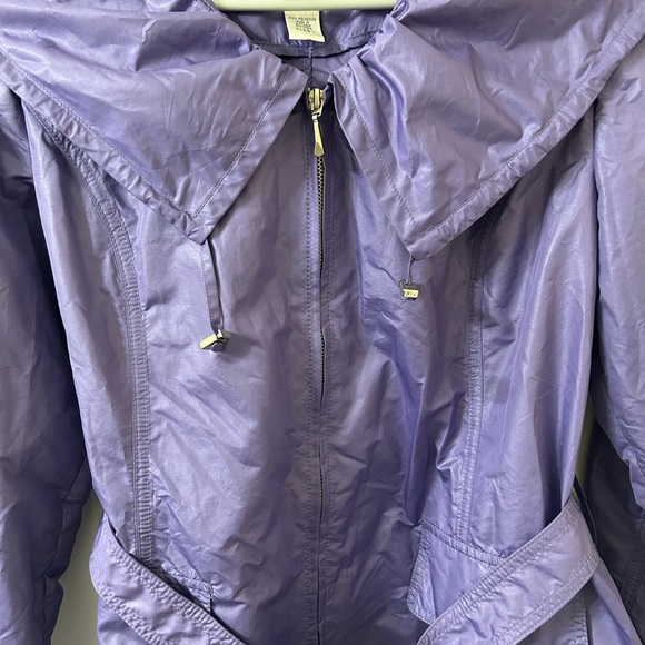 Chico's Purple Trench Jacket with Belted Waist and Water-Resistant Finish - Picture 3 of 6